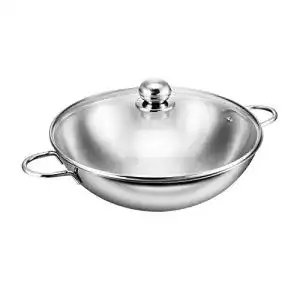 Wokpfanne mit Deckel Kopf Wok Josie Edelstahl, Ø 32 cm