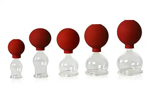 Schröpfglas Lauschaer Glas 5er -Set mit Ball 25-35-45-55-60mm