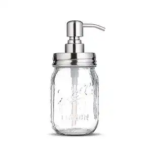 Seifenspender Glas bonris 16oz Klarglas mit Edelstahlpumpe