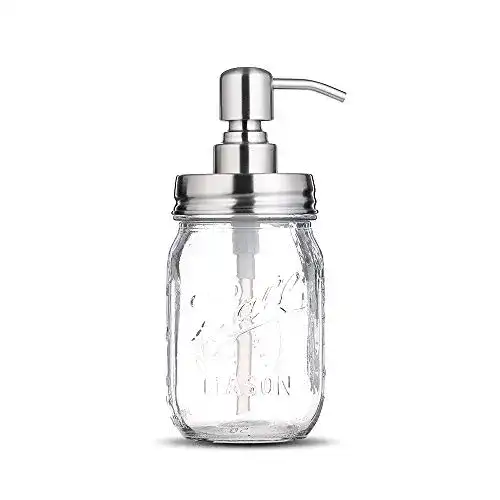 Seifenspender Glas bonris 16oz Klarglas mit Edelstahlpumpe