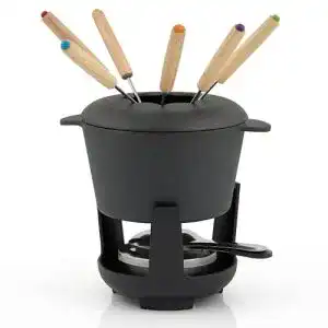 Fondue-Set Gusseisen BBQ-Toro Fondue Set für 6 Personen, 13-tlg