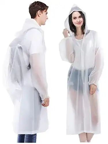 Durchsichtiger Regenmantel Ahsado 2 Stück Regenponcho Eva Regenjacke
