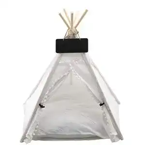 Hundezelt YINETTECH Weißes Tipi-Zelt, 60 x 50 x 50 cm