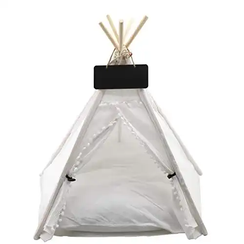 Hundezelt YINETTECH Weißes Tipi-Zelt, 60 x 50 x 50 cm