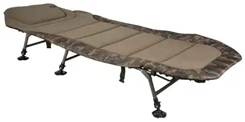 Karpfenliege FOX R1 Camo Compact Bedchair 205x85cm , Angelliege zum Karpfenangeln, Liege zum Nachtangeln
