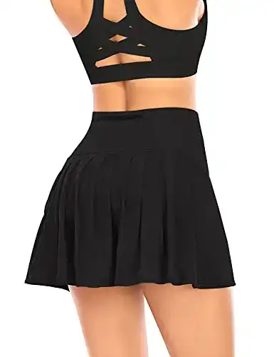 Hosenrock YARRCO Damen Plissierter Tennisrock mit Hose