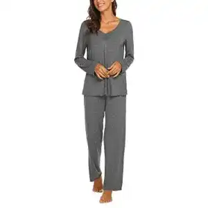 Pyjama MAXMODA Damen Schlafanzug Lang Viskose, Set
