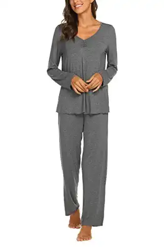 Pyjama MAXMODA Damen Schlafanzug Lang Viskose, Set