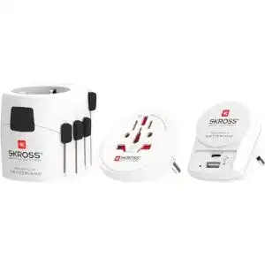 Reiseadapter SKROSS 1.3025 PRO World + USB inkl. Ladeport