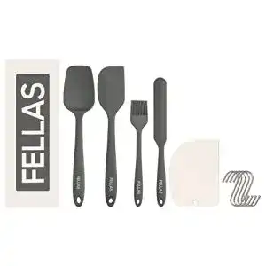 Spatel FELLAS Set 5-teilig, Silikon mit Teigschaber u. Mettalhaken