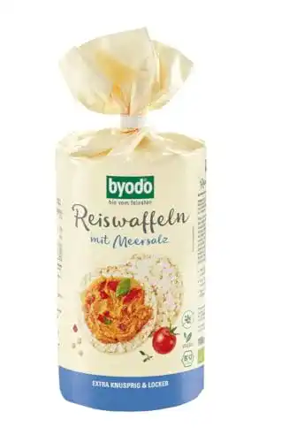 Reiswaffel Byodo mit Meersalz, (12 x 100 g Packung) – Bio