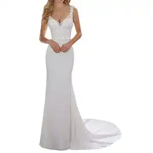 Brautkleid Special Bridal Satin Meerjungfrau V-Ausschnitt Long