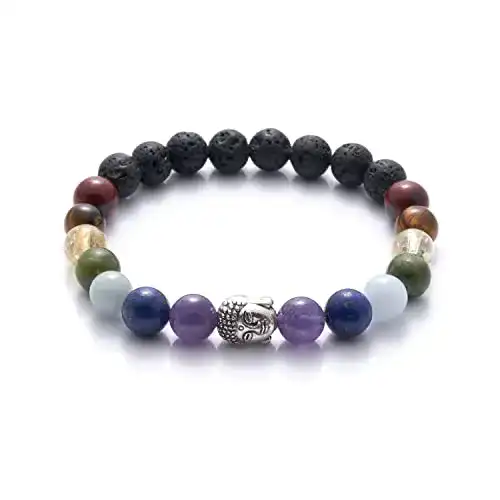 Chakra-Armband BERGERLIN 7 Chakren mit Buddha Kopf