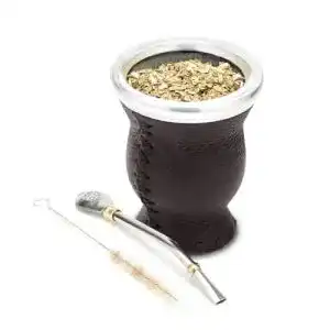 Mate-Becher balibetov Mate (Mate Becher) Glas, Leder überzogen