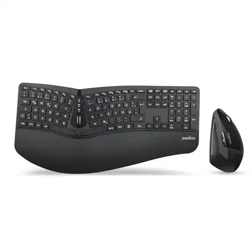 Ergonomische Tastatur Perixx Periduo-605, Kabellos u. Maus