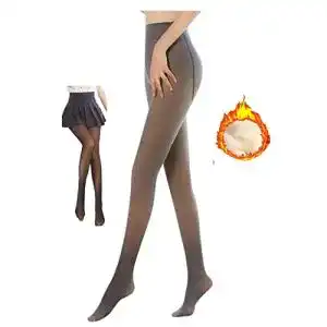 Thermo-Strumpfhose Clacce Damen Plüschstrümpfe Schwarz