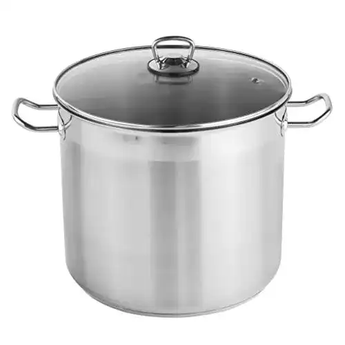 Kochtopf 15 Liter HI Universaltopf mit Glasdeckel, Edelstahl