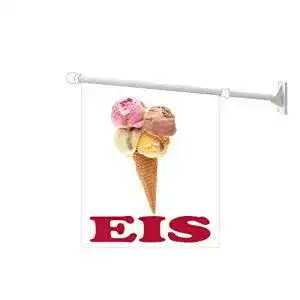 Eisfahne Agentur Werner Kuhlins Werbeflagge, Werbefahne, Eisflagge