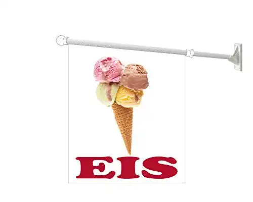 Eisfahne Agentur Werner Kuhlins Werbeflagge, Werbefahne, Eisflagge
