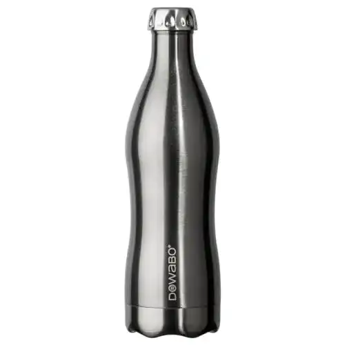Edelstahl-Trinkflasche Dowabo Thermoskanne Schwarz, 750 ml