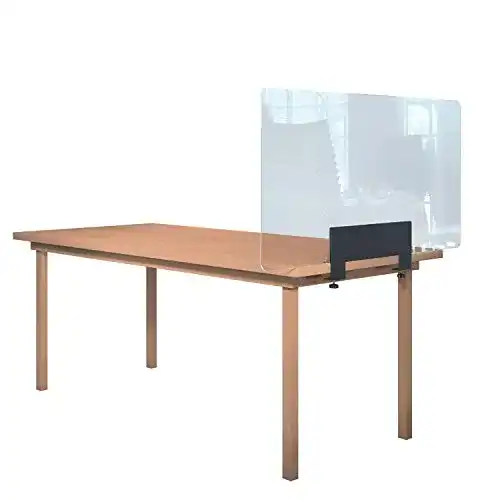 Spuckschutz 120×60 Rulopak Glastrennwand Plexiglas Tisch Klemme