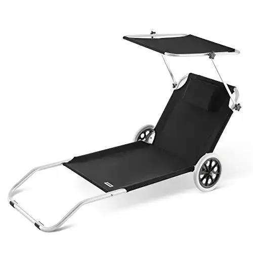 Strandliege mit Rollen Casaria Strandliege klappbar mit Rollen