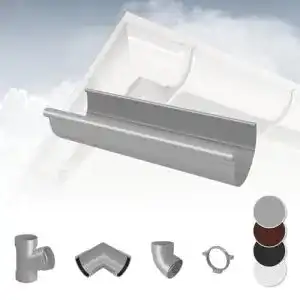 Dachrinne RainWay S Regenrinnen System, grau, PVC-U Kunststoff