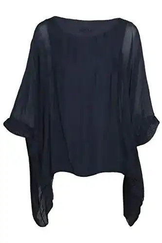 Seidenbluse Cara Mia Tunika Bluse Sexy Seide Fledermaus Italy