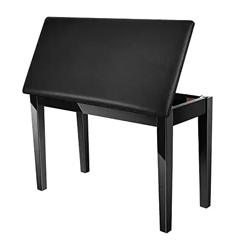 Klavierbank Neewer ® Holz Duet mit gepolsterten Lederkissen