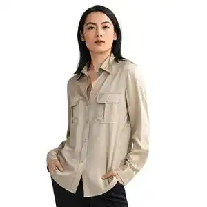 Seidenbluse LilySilk Damen Seidenhemd Langarmbluse Seidenshirt