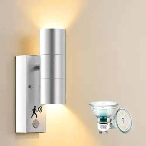 LED-Außenleuchten mit Bewegungsmelder Edelstahl Allesgute LED