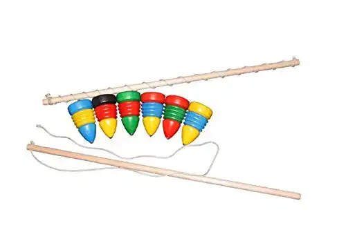Peitschenkreisel Ebert bunt, 1 Kreisel und 1 Peitsche im Set