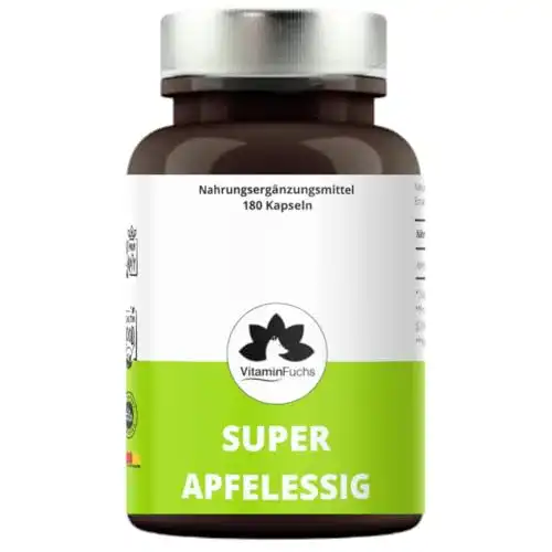 Apfelessig-Kapseln VitaminFuchs, hochdosiert, vegan, 180 Kapseln