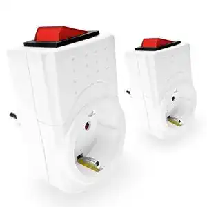 Zwischenstecker mit Schalter 4smile Steckdose mit Schalter, 2er