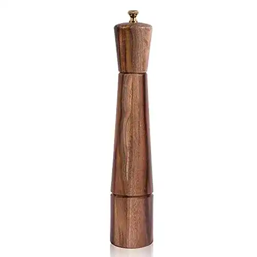 Pfeffermühle groß DeroTeno, aus Edelstahl, Akazienholz, 32 cm