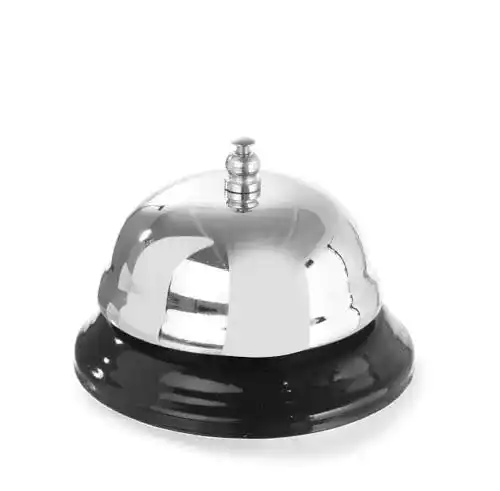 Tischglocke Hendi Rezeptionsklingel, mit Metallfuß, Verchromt