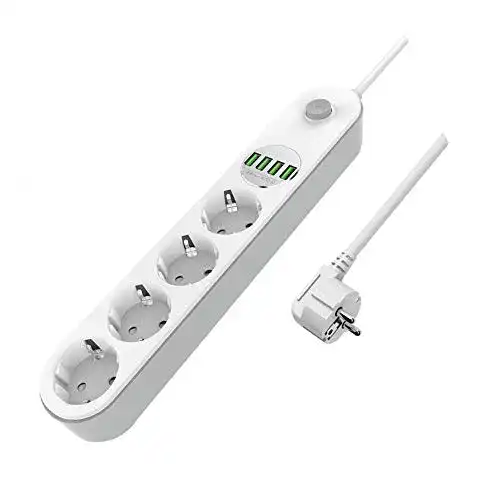 Steckdosenleiste mit Flachstecker Mery Home Steckdosenleiste USB
