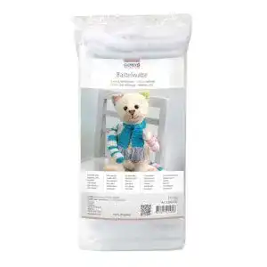 Füllwatte Glorex 6 2524 05 – Bastelwatte, 1 kg weiß, 100 % Polyester