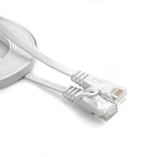 LAN-Kabel 10m JBSTK 10m Flachkabel CAT6 Weiss