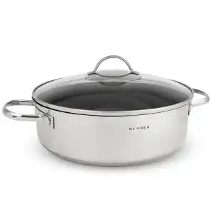 Servierpfanne KLAMER mit Deckel 28cm Induktion, Edelstahl