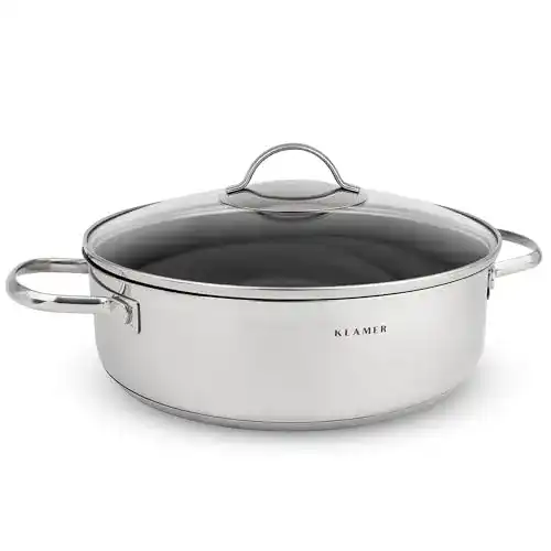 Schmorpfanne mit Deckel KLAMER Servierpfanne mit Deckel 28cm