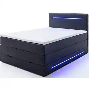 Boxspringbett 140×200 wonello mit Bettkasten u. LED Beleuchtung