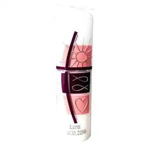 Taufkerze kids abc Ovale mit Name, Taufdatum