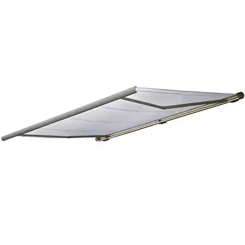 Kassettenmarkise Mendler Elektrische T122, Markise Vollkassette 4x3m – Acryl Creme, Rahmen grau