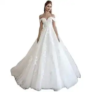 Brautkleid Tianshikeer Hochzeitskleider Schulterfrei A Linie Lang
