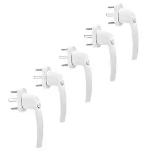 Fenstergriff Sotech 5 x mit Druckknopf und 45° Raster, weiß