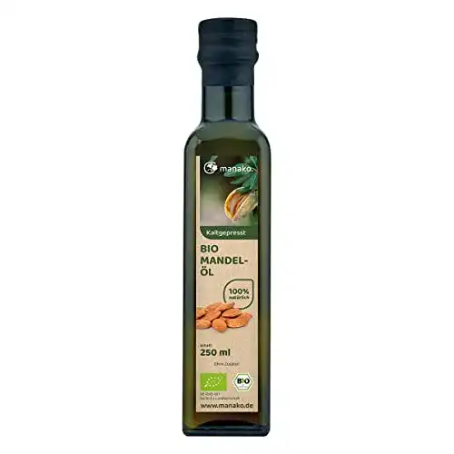 Mandelöl manako BIO, kaltgepresst, 100% rein, 250 ml Glasflasche