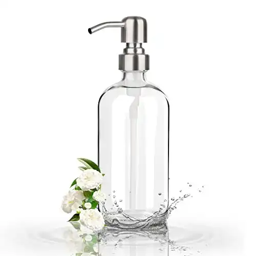 Seifenspender Glas GLUBEE, Pumpe aus Edelstahl, 500ml