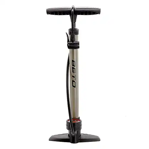 Fahrradpumpen P4B | Luftpumpe in Titanium mit rundem Manometer