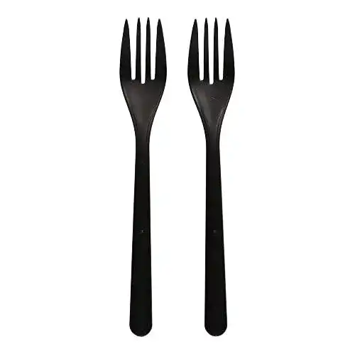 Plastikgabeln Haval Gabeln, Bio-PP 18,5 cm schwarz extra stabil